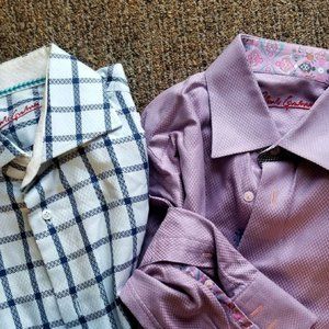 2 Robert Graham Awesome Dress Shirts M